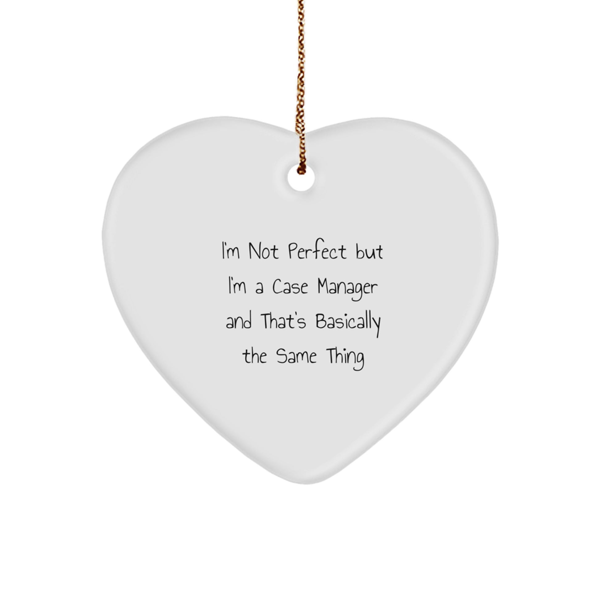Funny Case Manager Gifts, 'I'm Not Perfect' Heart Ornament for Christmas, Gifts from Friends to Family - Image 1