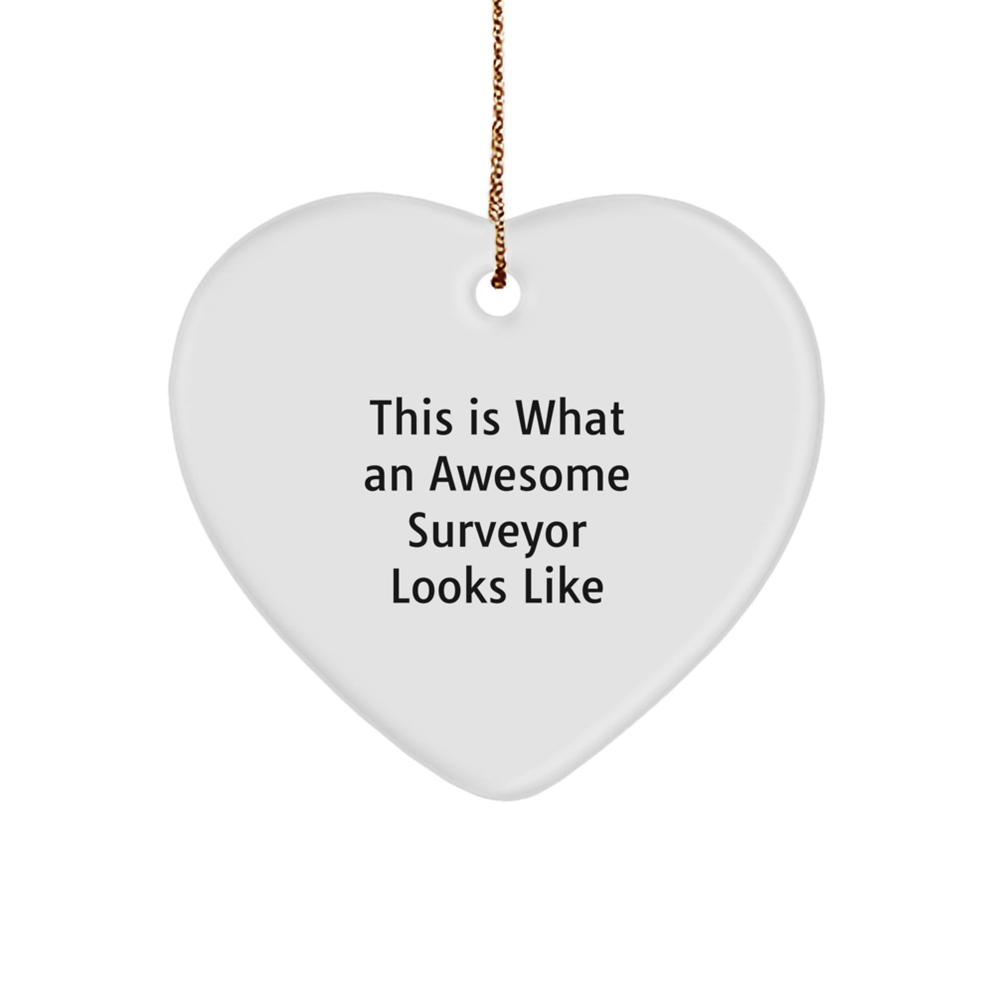 Surveyor Gifts from Friends, Heart Ornament with Funny Quote, Christmas Unique Gifts for Men, Women, Coworkers, Family - Image 1