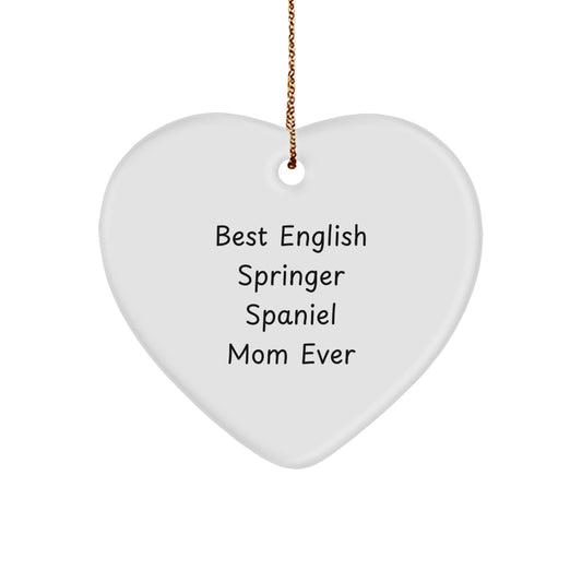 Gifts from the Heart, English Springer Spaniel Dog Mom Gifts, Best Mom Ever Heart Ornament for Christmas - Image 1