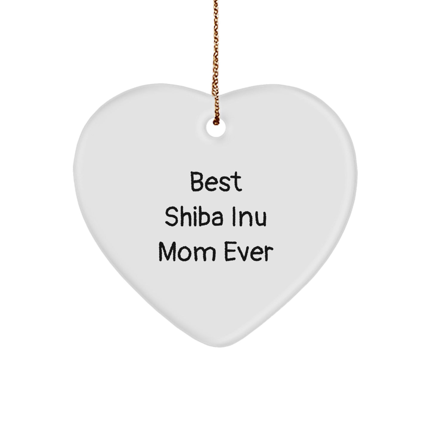 Funny Shiba Inu Dog Christmas Unique Gifts from Mom for Shiba Inu Dog Lovers Heart Ornament - Image 1
