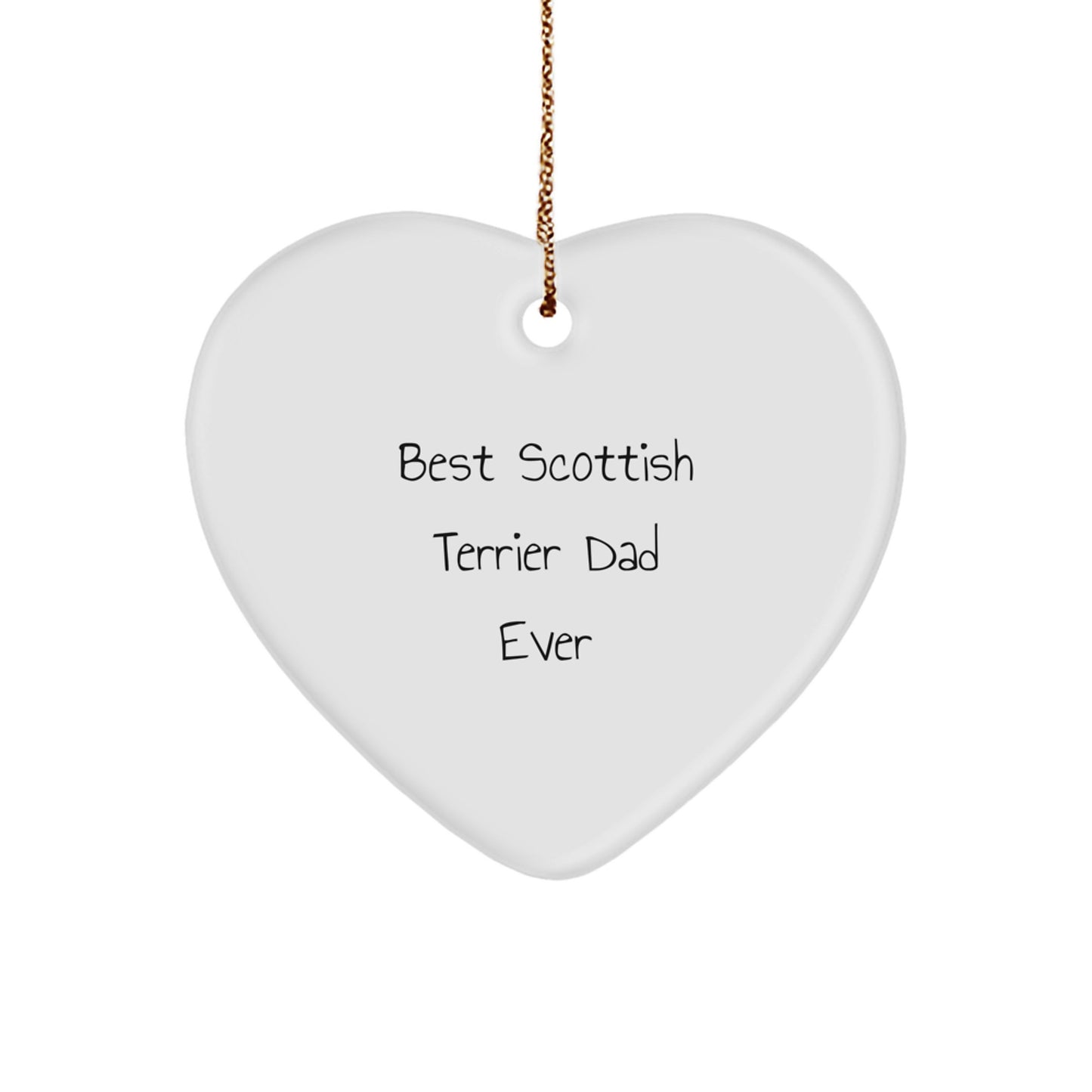 Scottish Terrier Dog Lover Gifts from Men to Family - 'Best Scottish Terrier Dad Ever' Heart Ornament for Christmas - Image 1