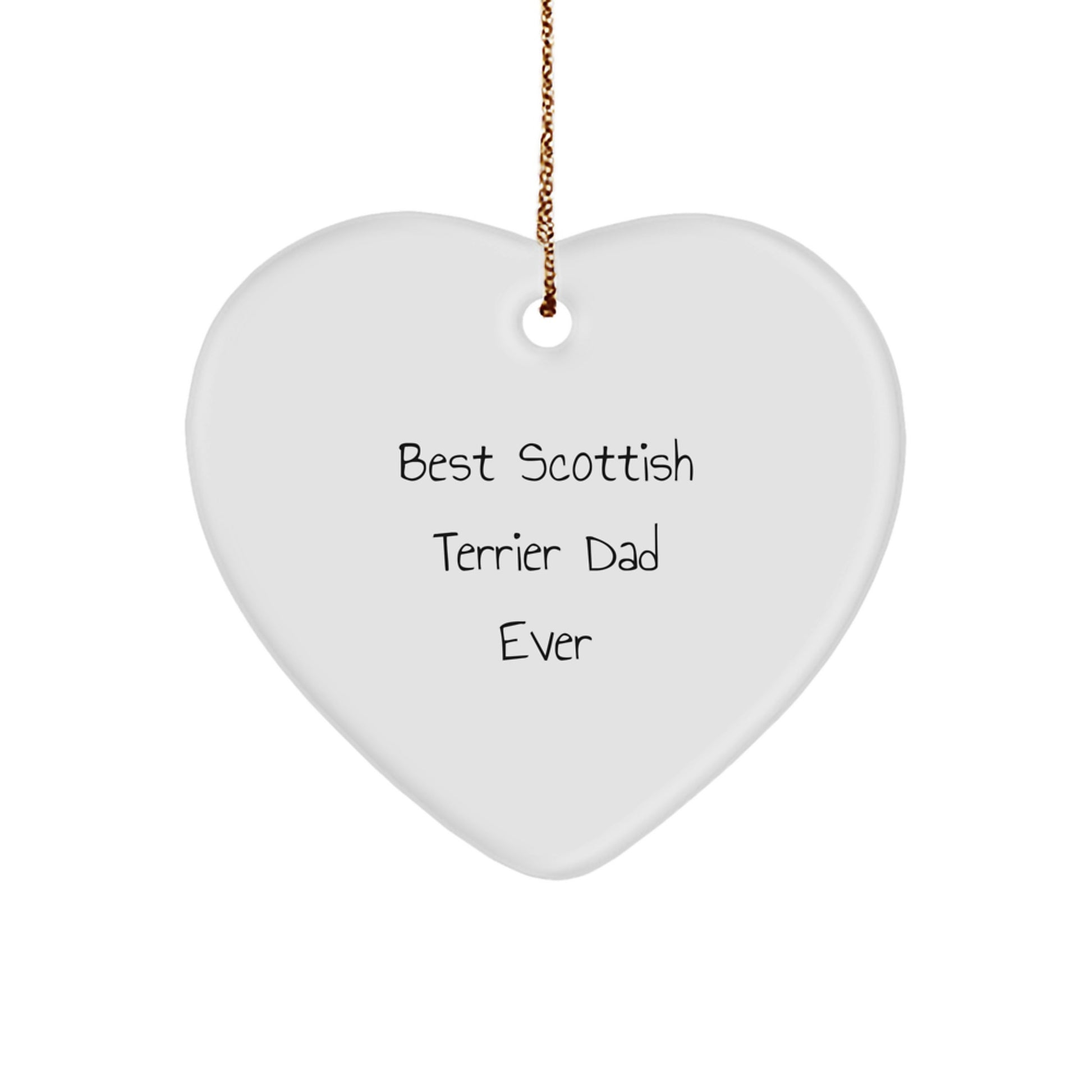 Scottish Terrier Dog Lover Gifts from Men to Family - 'Best Scottish Terrier Dad Ever' Heart Ornament for Christmas - Image 1