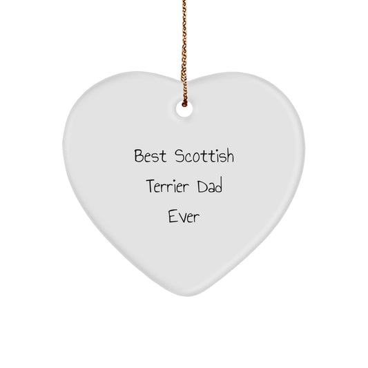 Scottish Terrier Dog Lover Gifts from Men to Family - 'Best Scottish Terrier Dad Ever' Heart Ornament for Christmas - Image 1