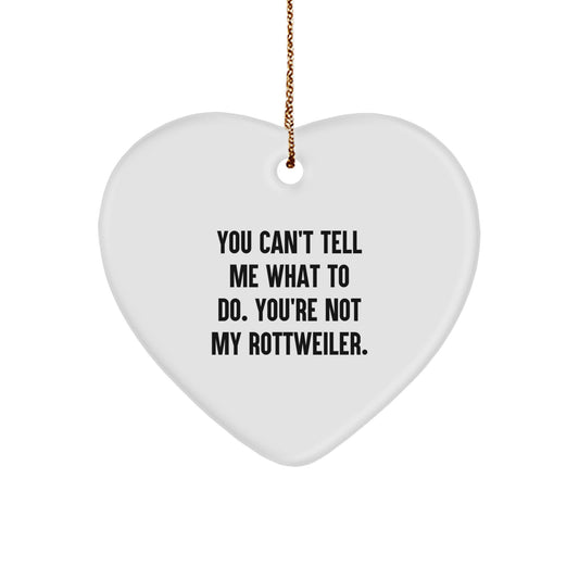 Rottweiler Dog Funny Heart Ornament, Gifts from Men to Rottweiler Dog Lover, Christmas Unique Ideas for Friends and Family - Image 1