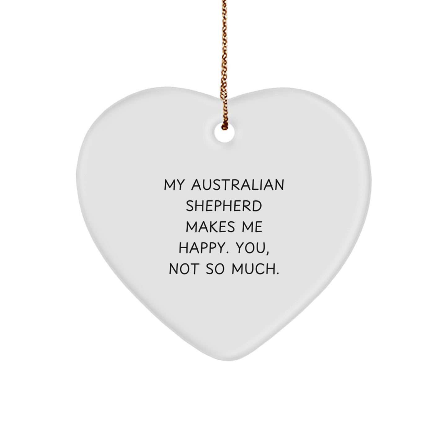 Funny Australian Shepherd Dog Heart Ornament Gifts from Men to Women for Christmas Unique - Image 1
