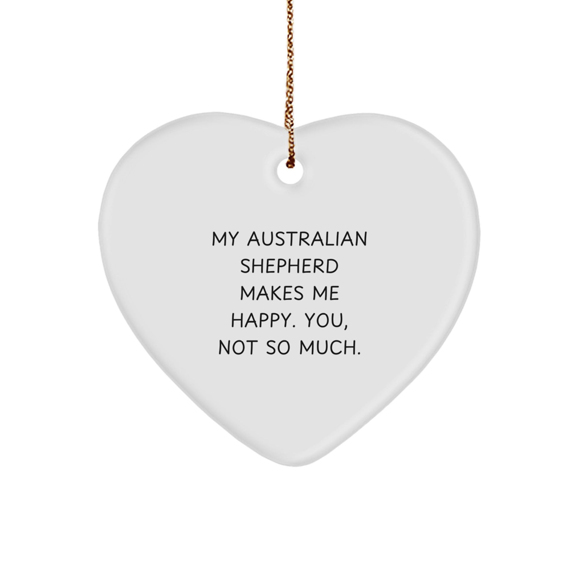 Funny Australian Shepherd Dog Heart Ornament Gifts from Men to Women for Christmas Unique - Image 1