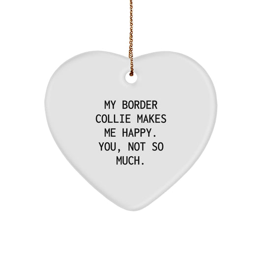 Funny Border Collie Dog Gifts from Friends - Heart Ornament for Christmas - Image 1