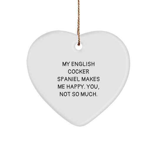 Funny English Cocker Spaniel Dog Gifts, Heart Ornament for Christmas Unique Gifts from Men, Gifts for English Cocker Spaniel Dog Lover - Image 1