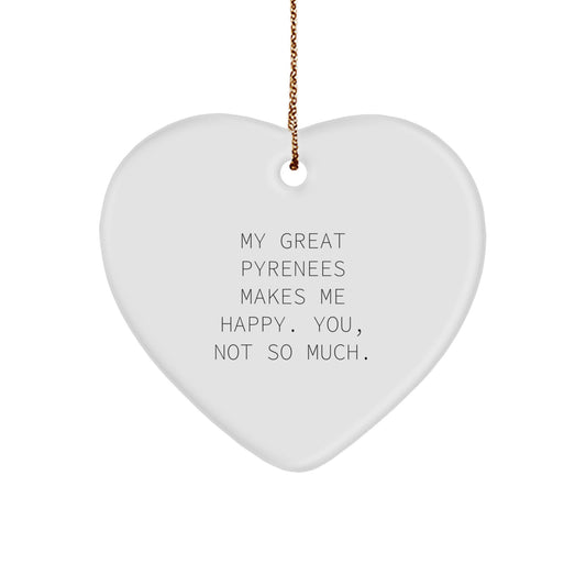 Funny Great Pyrenees Dog Heart Ornament, Great Pyrenees Dog Gifts for Men Women Friends Family Christmas Unique Holiday Decor - Image 1