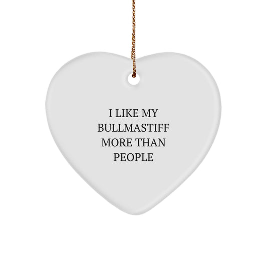 Bullmastiff Dog Christmas Unique Gifts - Funny Heart Ornament for Friends, Family, and Loved Ones - Image 1