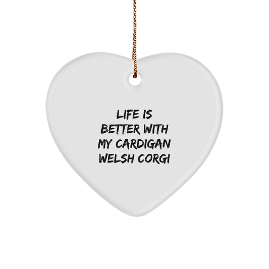 Cardigan Welsh Corgi Dog Love, Funny Heart Ornament, Gifts from Family, for Cardigan Welsh Corgi Dog Enthusiasts, Christmas Unique Presents - Image 1