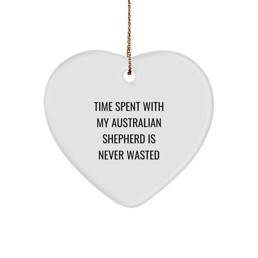 Funny Australian Shepherd Dog Heart Ornament Gifts from Family for Australian Shepherd Dog Lovers Christmas Unique Gifts - Image 1
