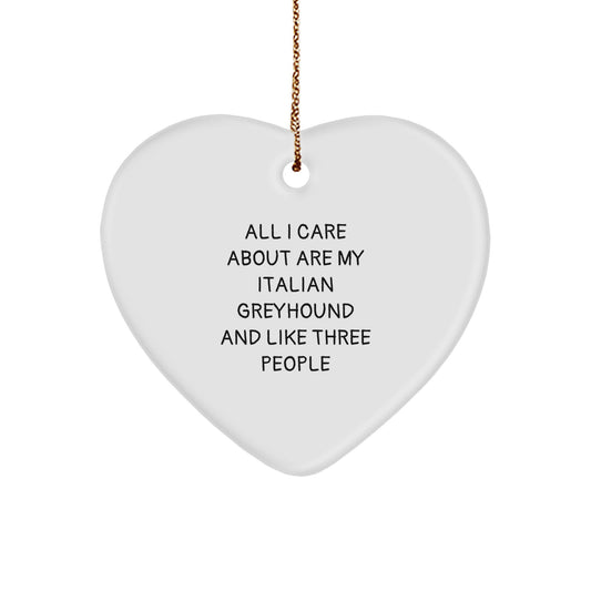 Italian Greyhound Dog Lovers Gifts from Friends, Heart Ornament for Italian Greyhound Dog, Christmas Unique Gifts - Image 1