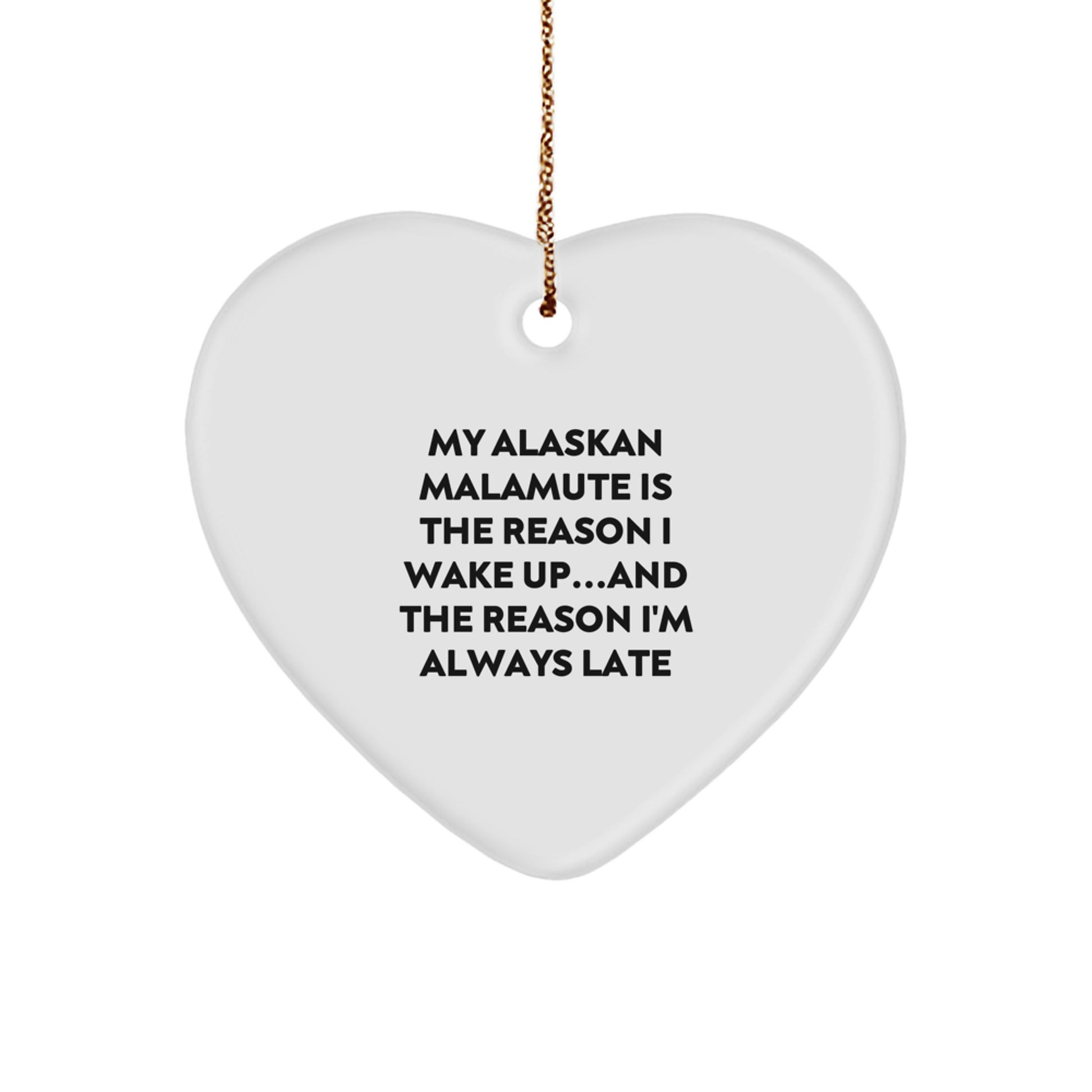 Funny Alaskan Malamute Dog Gifts from Friends, Heart Ornament for Men Women Coworkers, Christmas Unique Gifts Ideas - Image 1