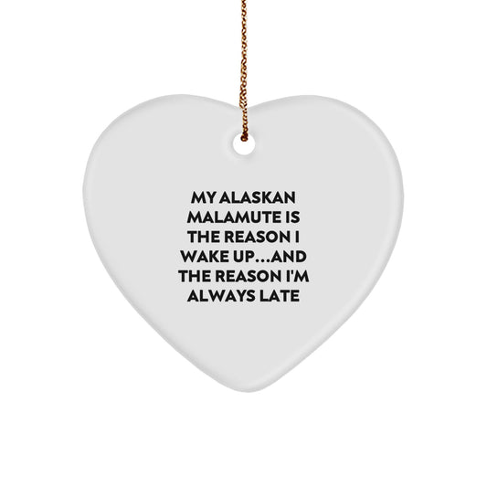 Funny Alaskan Malamute Dog Gifts from Friends, Heart Ornament for Men Women Coworkers, Christmas Unique Gifts Ideas - Image 1