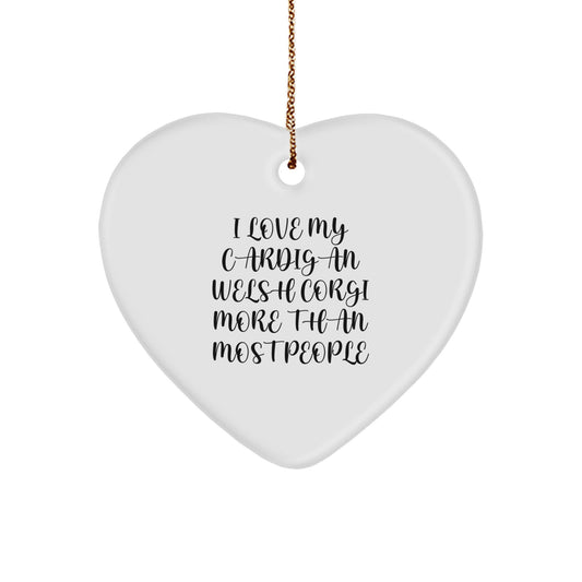 Funny Cardigan Welsh Corgi Dog Christmas Unique Gifts from Family, Unique Heart Ornament for Cardigan Welsh Corgi Dog Lover, Cute Inspirational Quote I Love My Cardigan Welsh Corgi More - Image 1