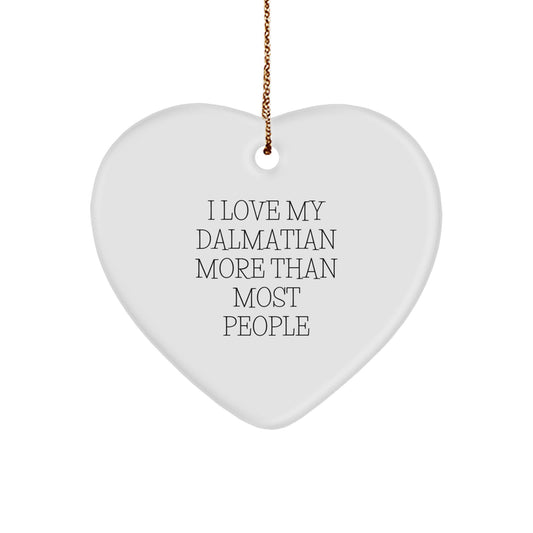 I Love My Dalmatian Funny Christmas Unique Gifts from Family Members to Dalmatian Dog Lovers with Heart Ornament - Image 1