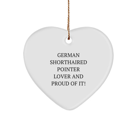 German Shorthaired Pointer Dog Lover Gifts from Men to Friends for Christmas Unique Heart Ornament - Image 1