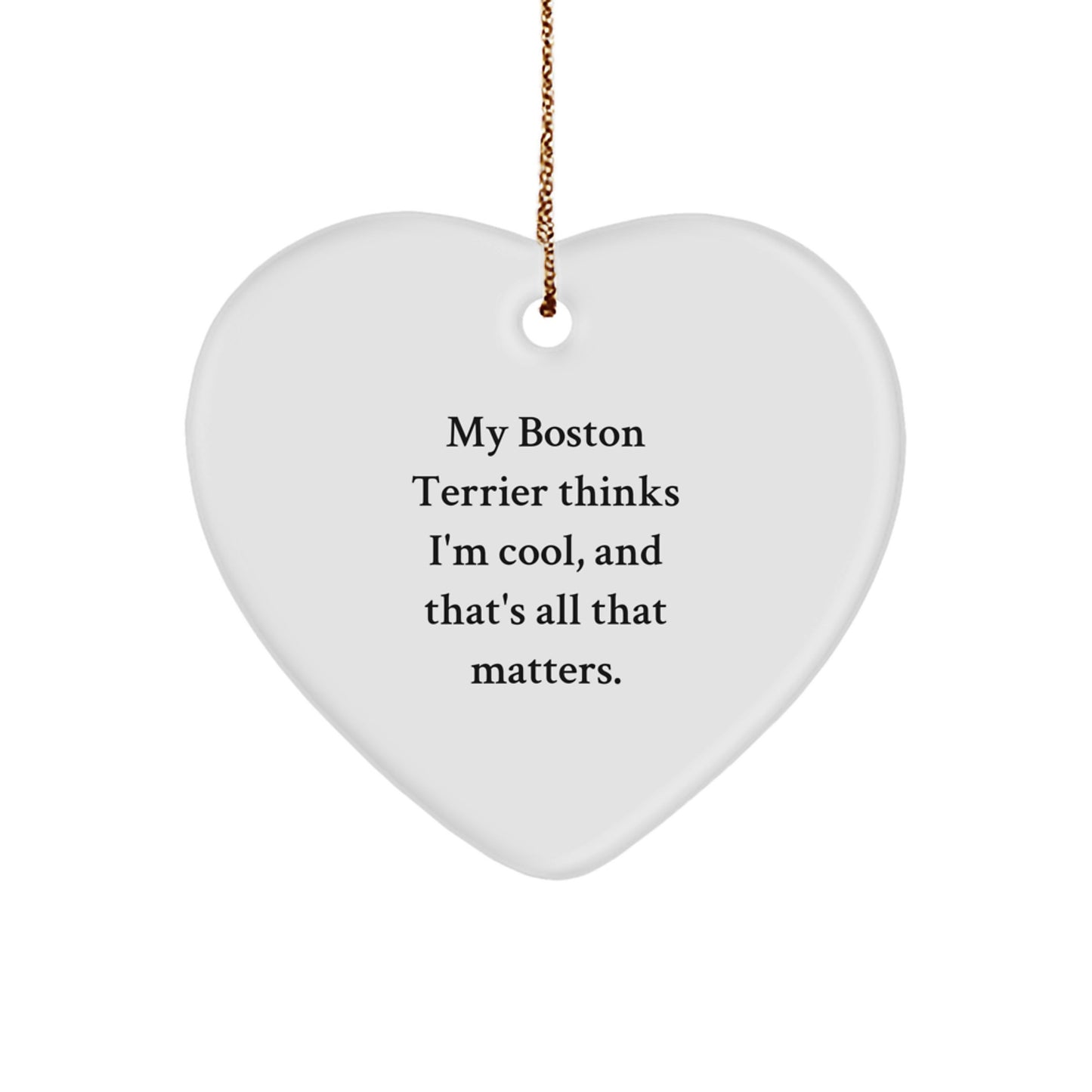 Funny Boston Terrier Dog Christmas Unique Gifts from Friends, Boston Terrier Dog Heart Ornament, Gifts for Boston Terrier Dog Owners - Image 1