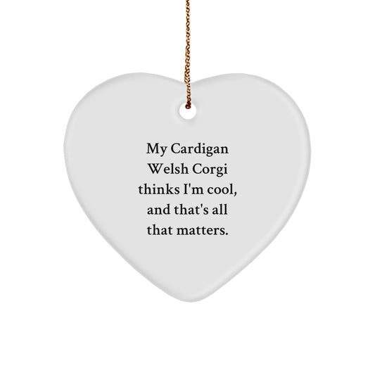Funny Cardigan Welsh Corgi Dog Lover Gifts for Men - Christmas Unique Heart Ornament Gifts from Friends Family - Image 1