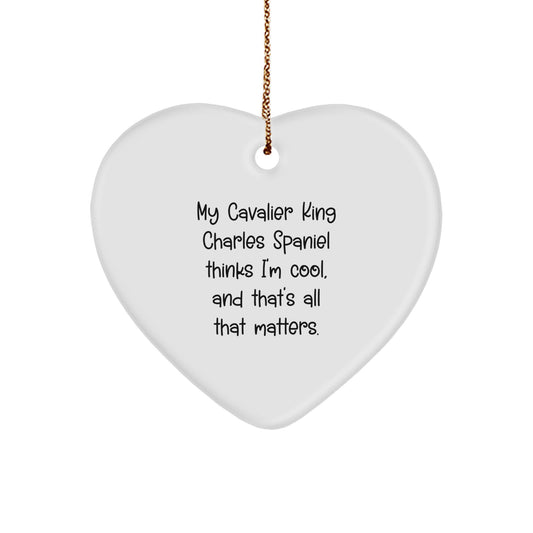 Funny Cavalier King Charles Spaniel Dog Gifts from Family for Men - Heart Ornament Christmas Unique Gifts - Image 1