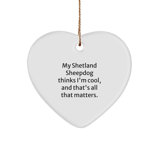Funny Shetland Sheepdog Gifts for Men, Women, Family, Friends - Heart Ornament, Perfect for Christmas Unique Presents - Image 1