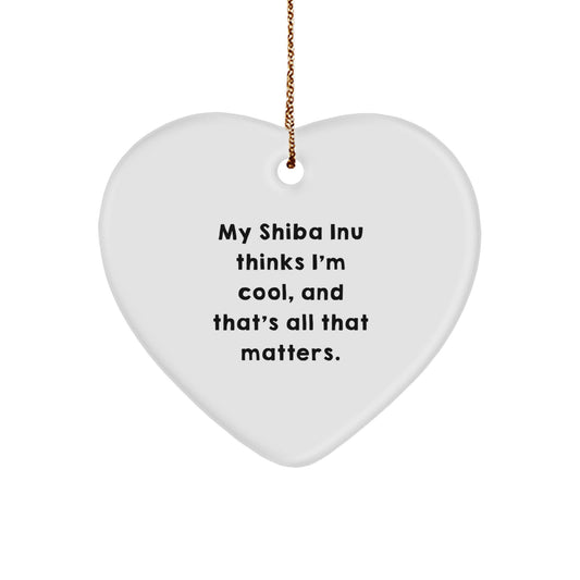 Funny Shiba Inu Dog Heart Ornament Gifts from Friends for Christmas Unique - Image 1