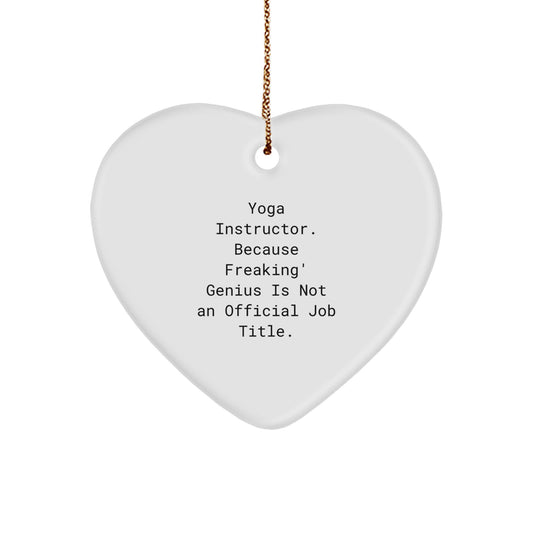 Funny Yoga Instructor Gifts - Gifts from Friends to Yoga Instructor, Heart Ornament with Inspirational Quote, Christmas Unique Gifts for Yoga Lover - Yoga Instructor Christmas Unique Gift - Image 1