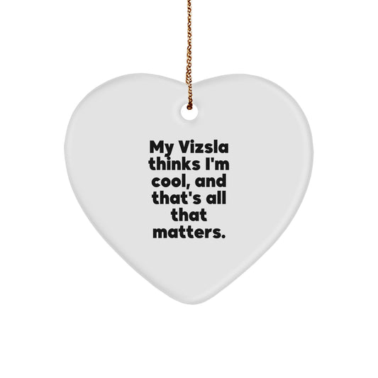 Funny Vizsla Dog Love Gifts for Men from Family, Heart Ornament for Christmas Unique Gifts - Image 1