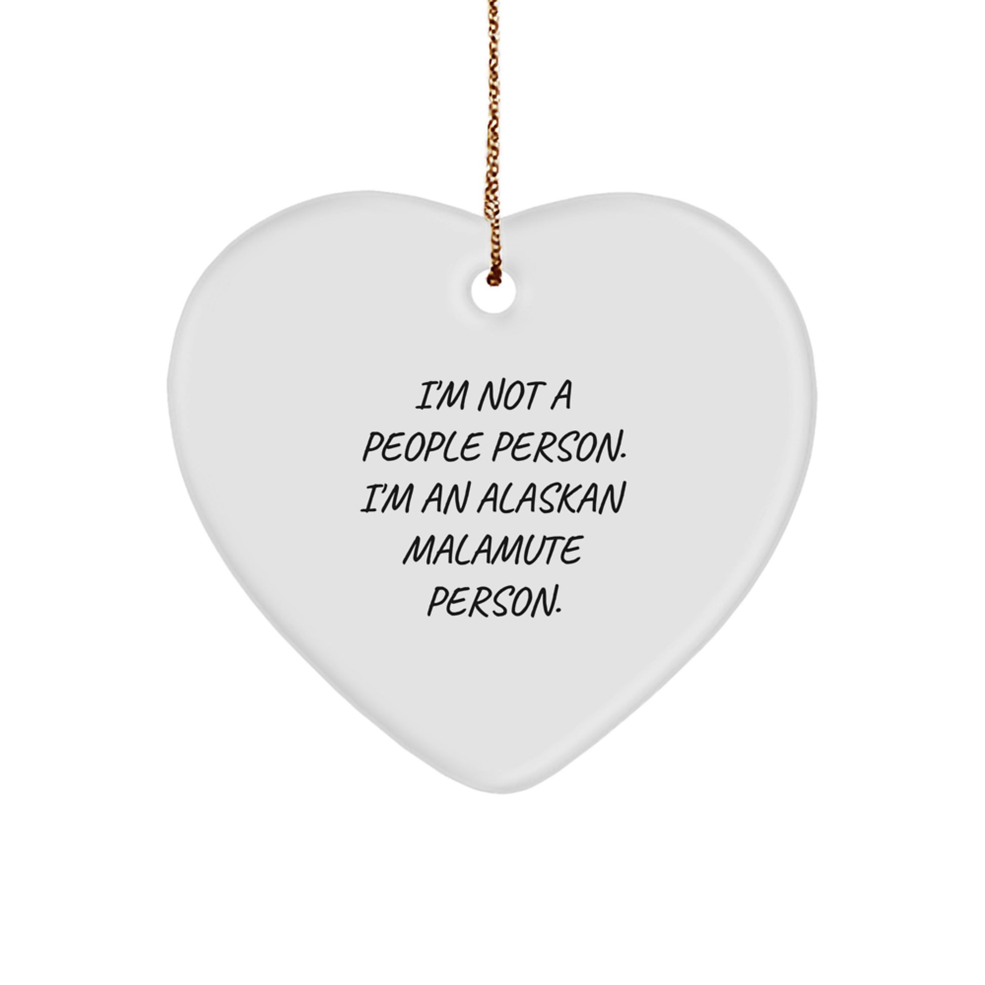 Funny Alaskan Malamute Dog Gifts for Men, Christmas Unique Ornament, Heart Shaped, Gifts from Friends, Family, Coworkers - Image 1