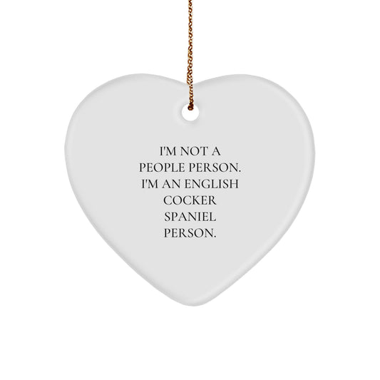 English Cocker Spaniel Dog Gifts, Funny Heart Ornament with Quote, Christmas Unique Gifts from Family - Image 1