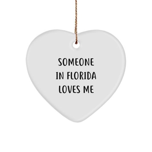 Someone in Florida Loves Me Florida Heart Ornament Gifts for Friends from Florida - Image 1