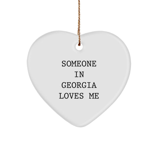 Georgia Heart Ornament with 'Someone In Georgia Loves Me' Quote, Unique Christmas Unique Gifts for Georgia, Gifts from Friends - Image 1