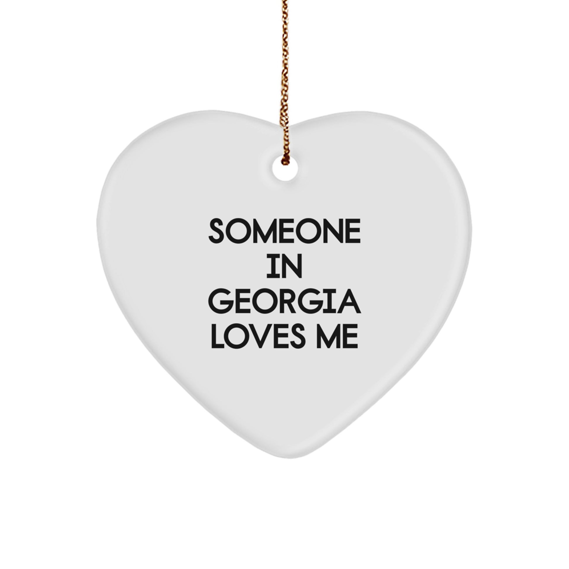 Georgia Heart Ornament, Gifts from Someone Who Loves You, Christmas Unique Gifts for Friends, Family, or Coworkers in Georgia - Image 1