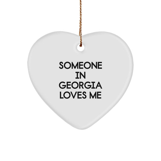 Georgia Heart Ornament, Gifts from Someone Who Loves You, Christmas Unique Gifts for Friends, Family, or Coworkers in Georgia - Image 1