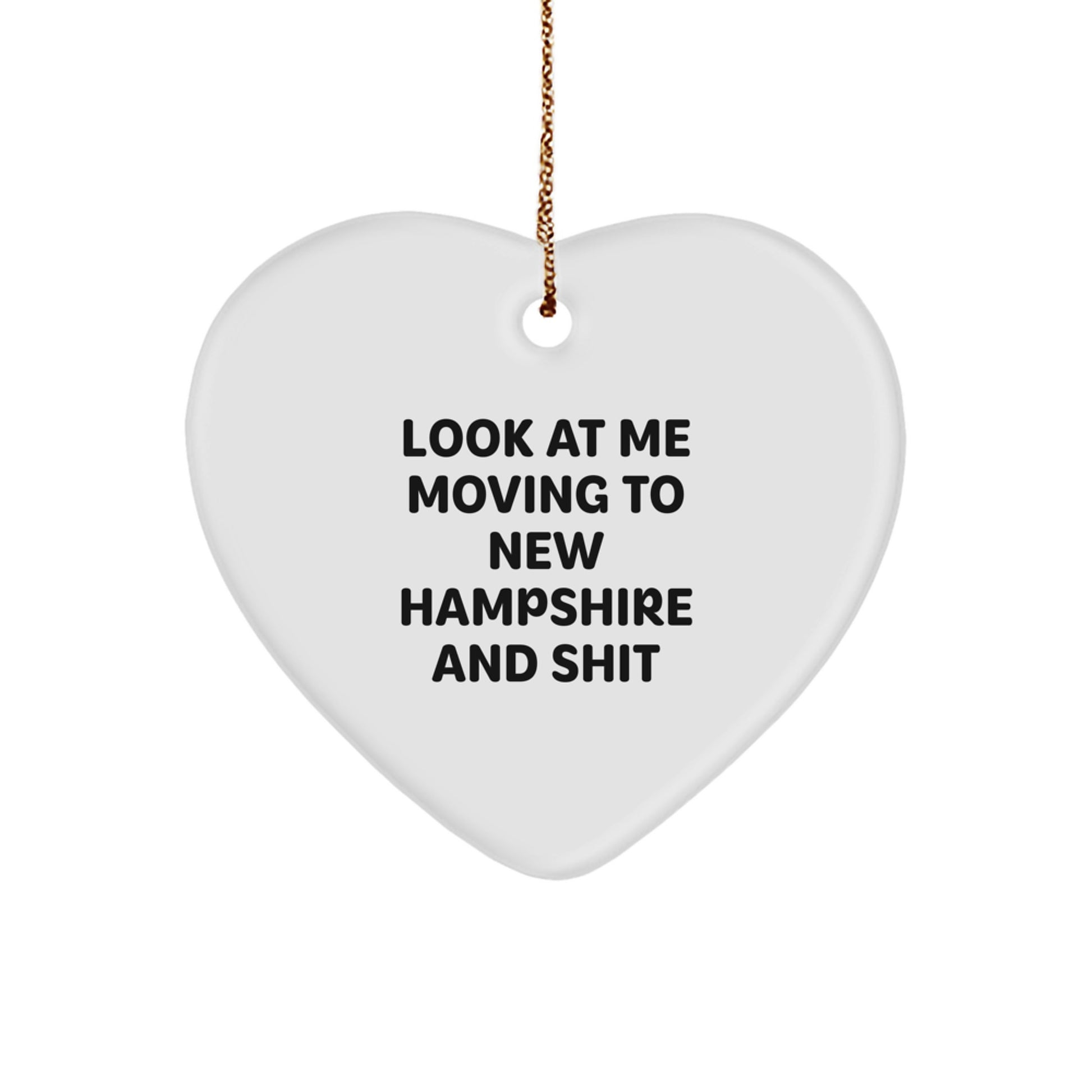 Funny New Hampshire Heart Ornaments Gifts from Men to Friends - Image 1