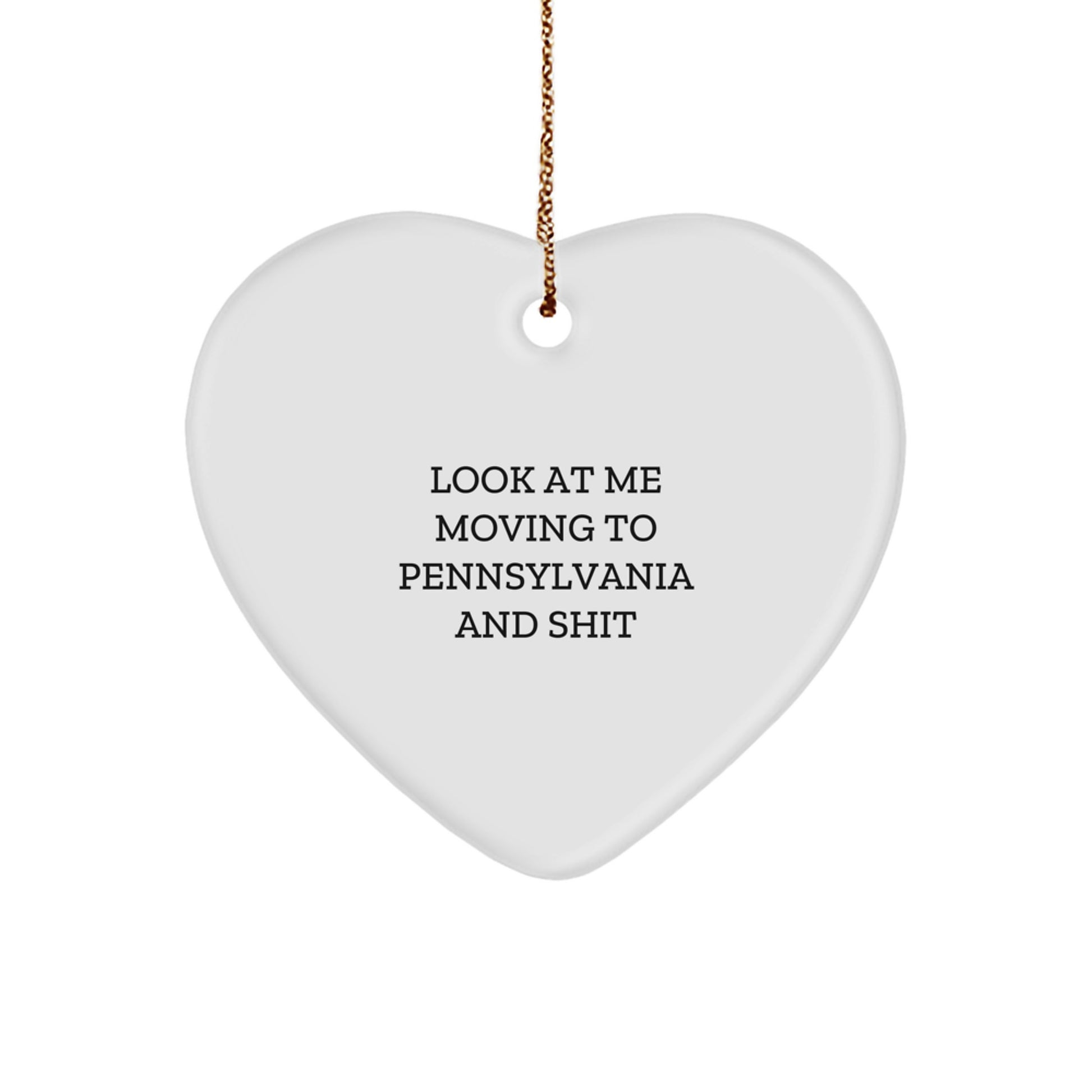 Funny Quote Heart Ornament for Pennsylvania Lovers - Gifts from Friends to Family - Unique Christmas Decorations - Image 1