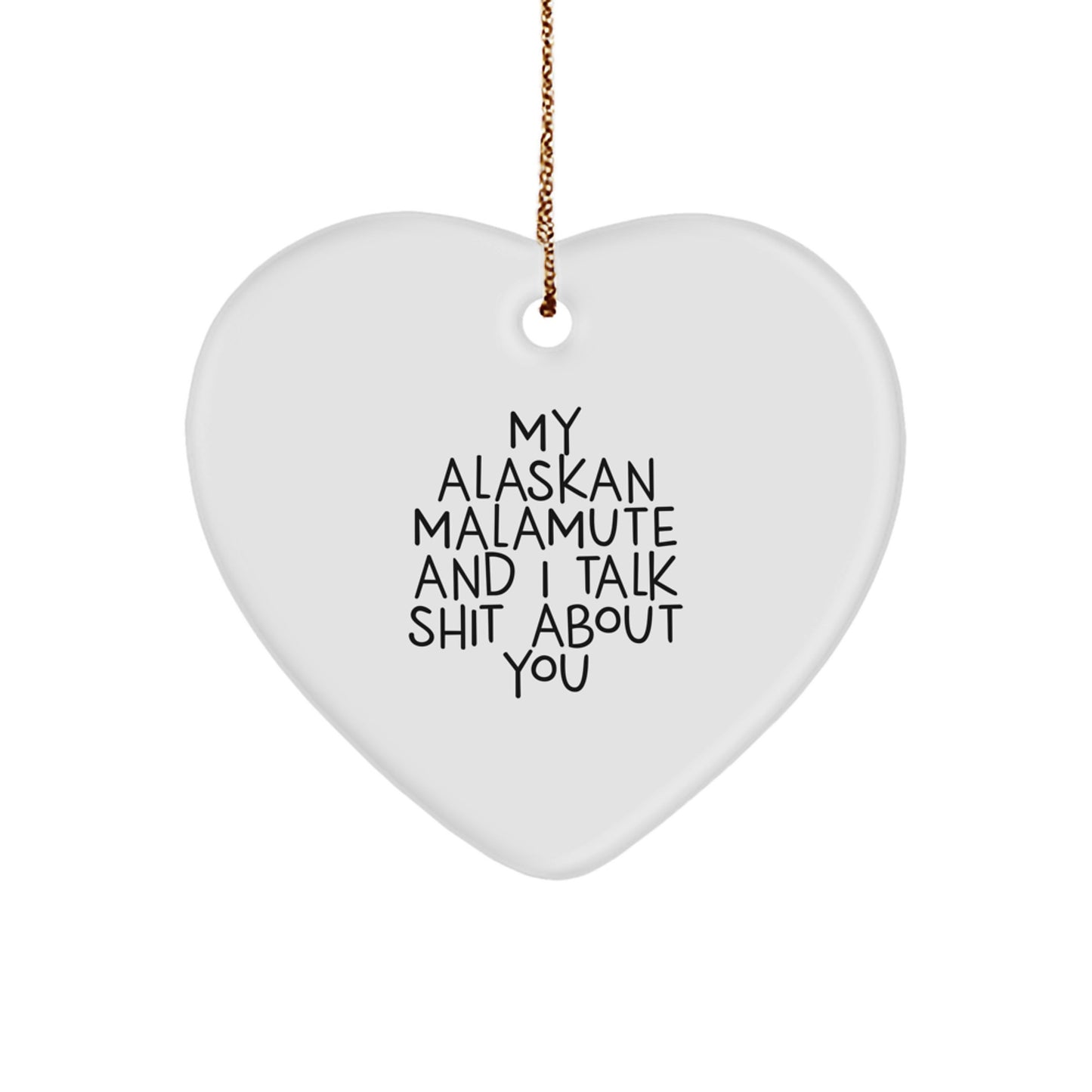 Funny Alaskan Malamute Dog Heart Ornament Gifts from Friends for Christmas Unique - Image 1