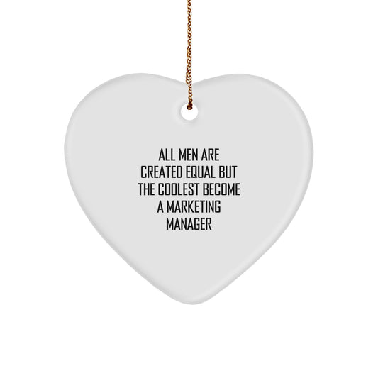 Funny Marketing Manager Heart Ornament Gifts from Men for Christmas Unique - Image 1