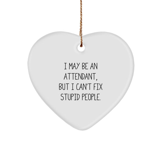 Funny Attendant Heart Ornament Gifts from Men to Attendants, Heart Shaped Christmas Unique Gifts - Image 1