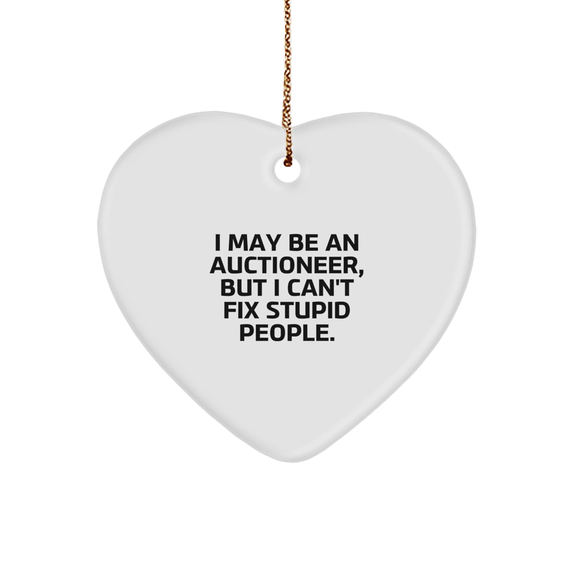 Auctioneer Gifts from Friends, Funny Heart Ornament for Men, Gift Ideas for Auctioneers, Christmas Unique Gifts - Image 1