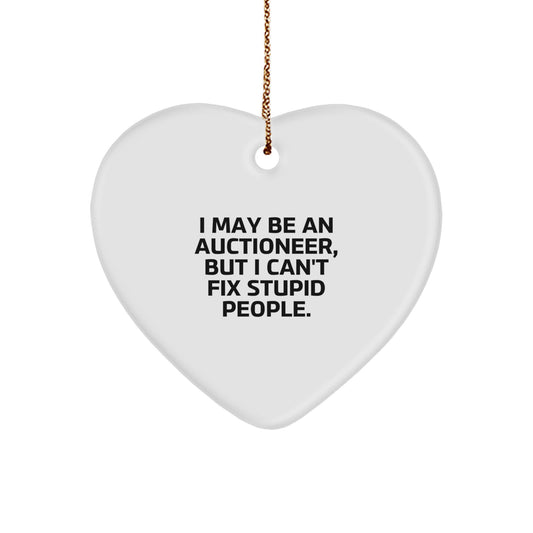 Auctioneer Gifts from Friends, Funny Heart Ornament for Men, Gift Ideas for Auctioneers, Christmas Unique Gifts - Image 1