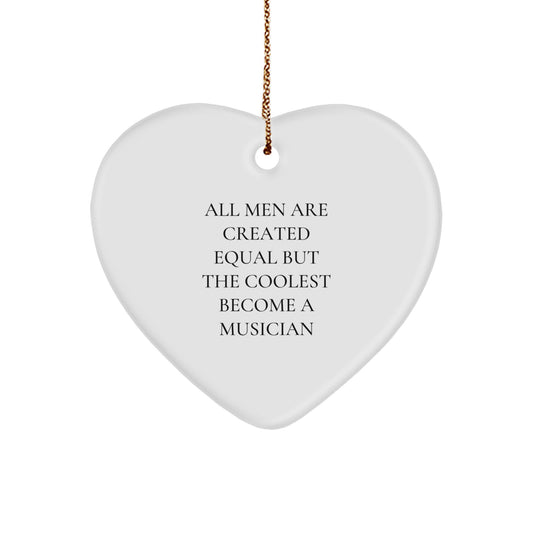 Funny Musician Heart Ornament Gifts from Men to Musician Friends and Family - Image 1