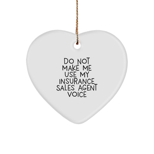 Funny Insurance Sales Agent Heart Ornament Gifts from Friends, Family, or Coworkers, Great for Christmas Unique Gifts - Image 1