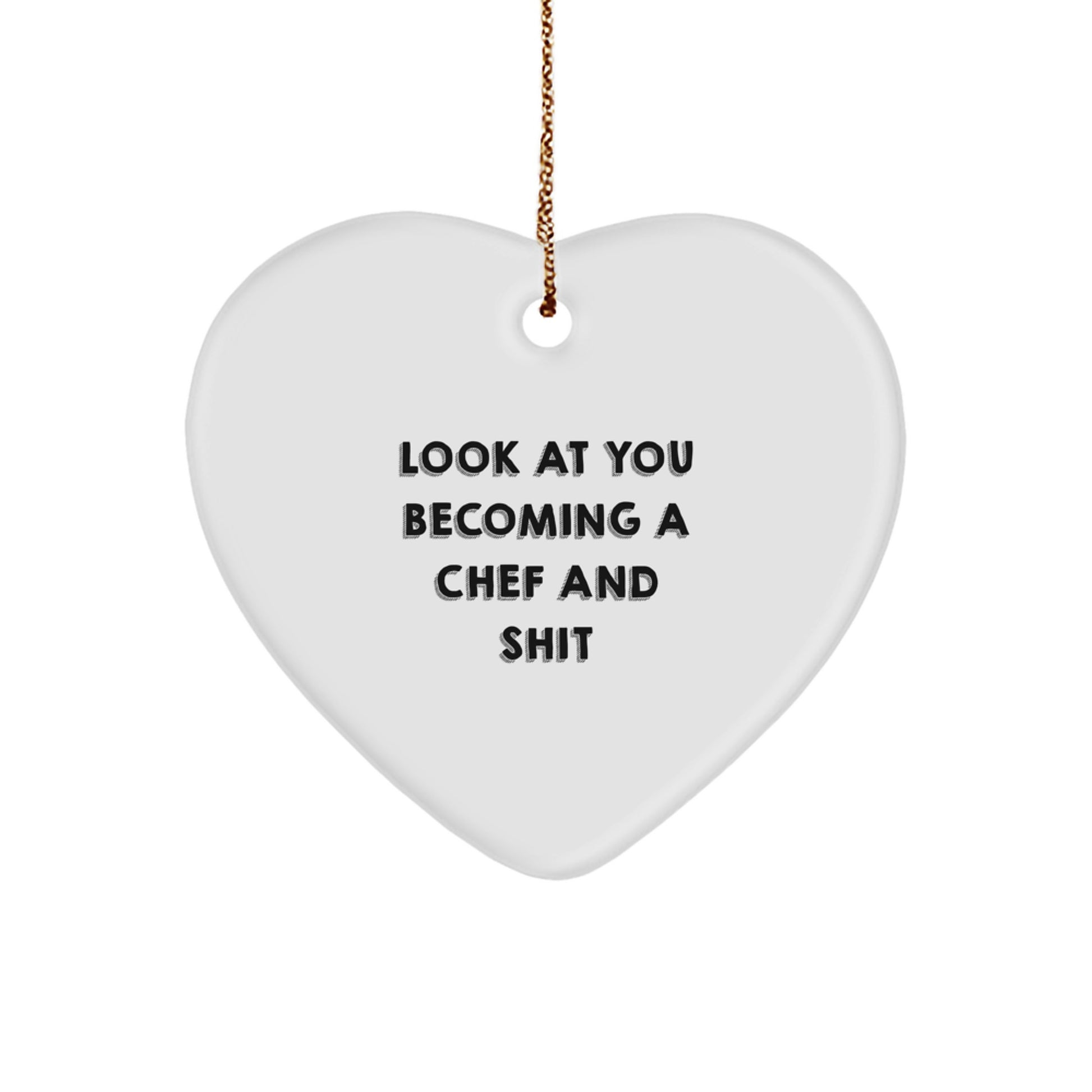 Funny Chef Heart Ornament Gifts from Men to Women Friends for Christmas Unique Chef Decorations - Image 1