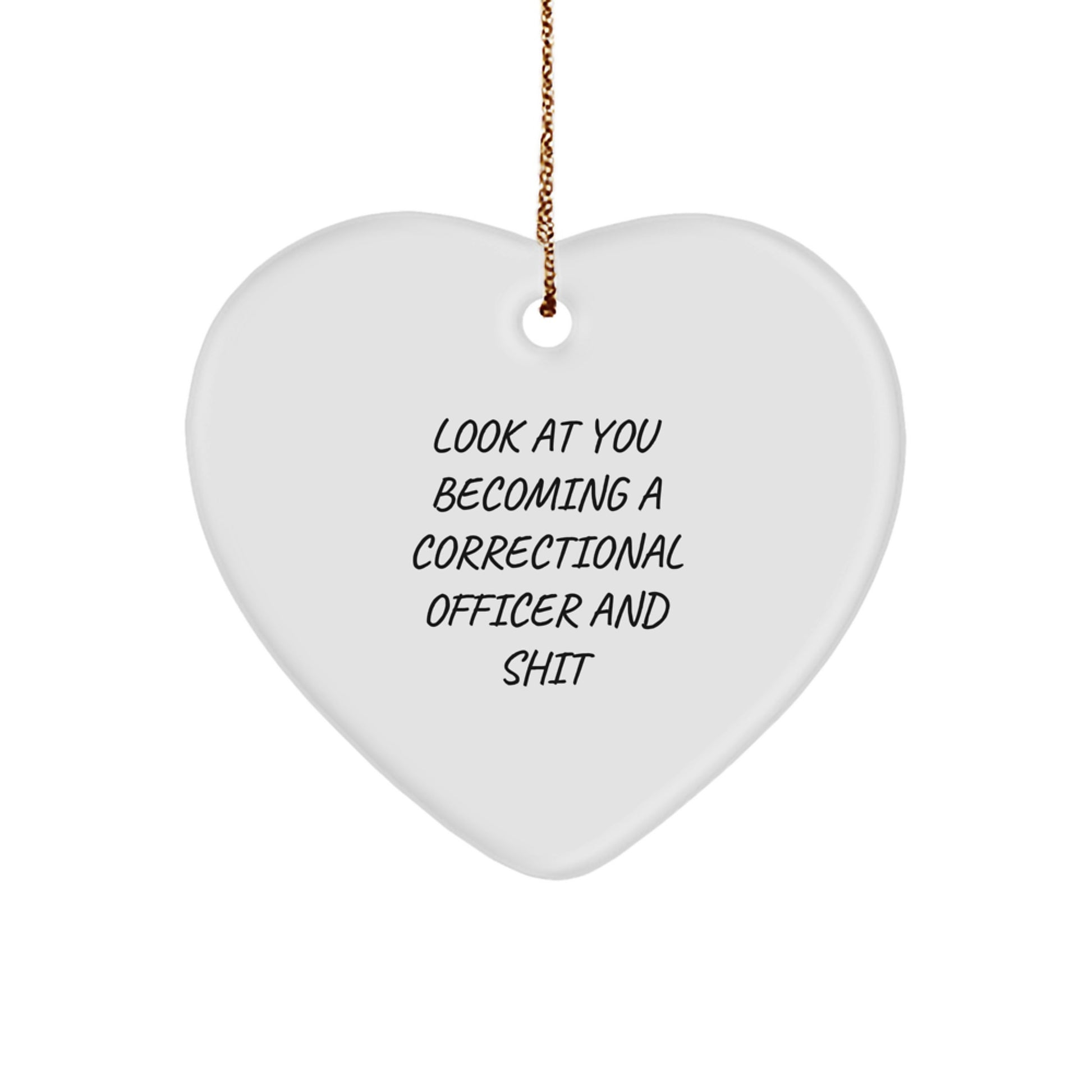 Funny Correctional Officer Heart Ornament Gifts for Men, Unique Christmas Unique Correctional Officer Gifts from Family, Office Decor, Correctional Officer Gifts - Image 1