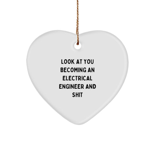Gifts from Friends to Electrical Engineers - Funny Heart Ornament for Christmas Unique Gifts - Image 1