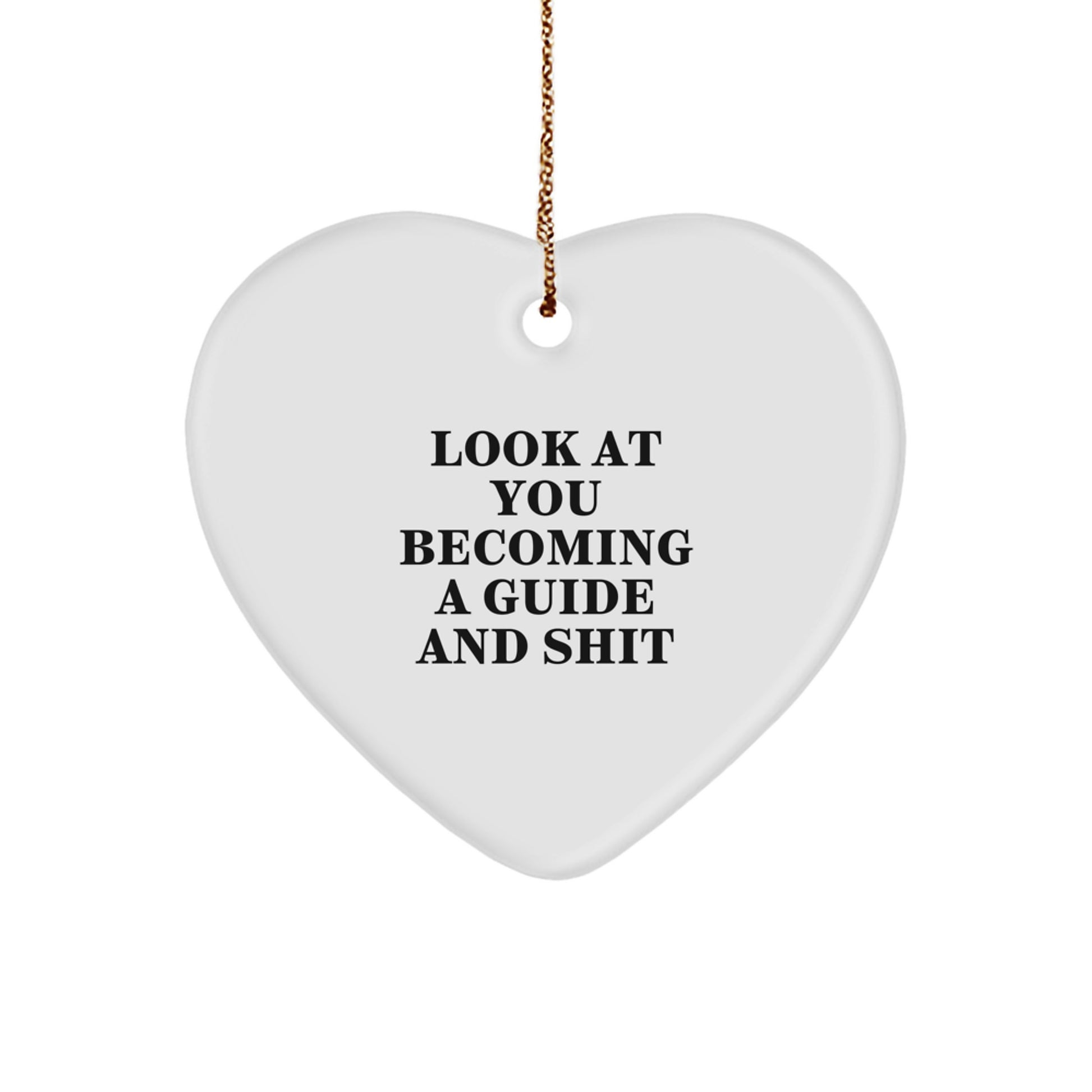 Funny Guide Heart Ornament Gifts from Men to Guide Friends, Unique Christmas Memorable Presents for Guide Enthusiasts, Inspirational Heart Shaped Decorations, Gifts for Guides - Image 1