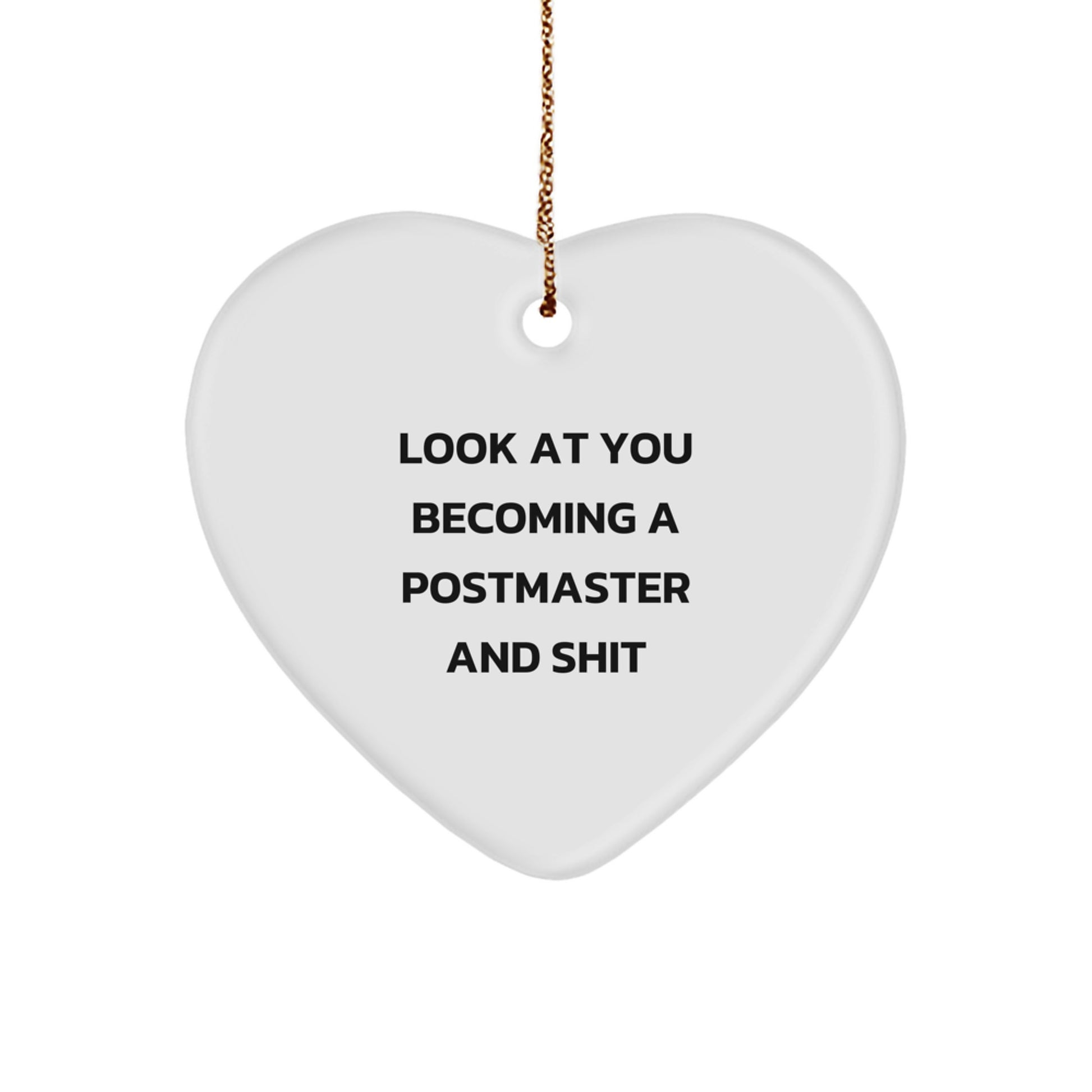 Funny Postmaster Gift, Heart Ornament for Postmaster Friends, Unique Christmas Unique Gifts from Men to Women - Image 1