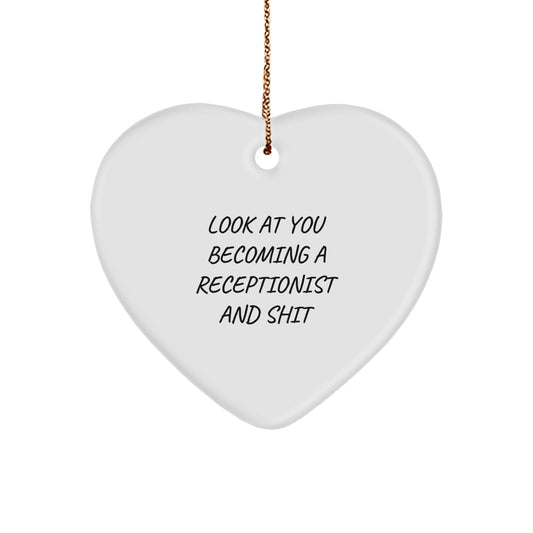 Funny Receptionist Gifts from Friends to Help You Look At You Becoming A Receptionist And Shit for Christmas Unique Gifts - Image 1